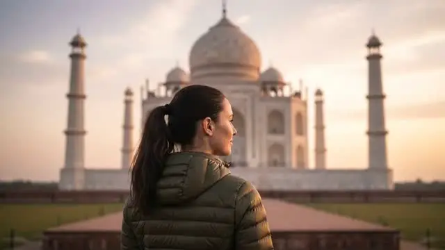 Reise-Vlog am Taj Mahal, erstellt mit Veo 3.1 in AIVeed